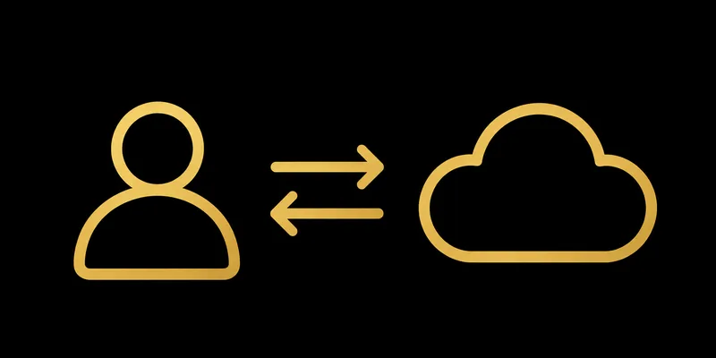 Uživatel si vyměňuje data s cloudem